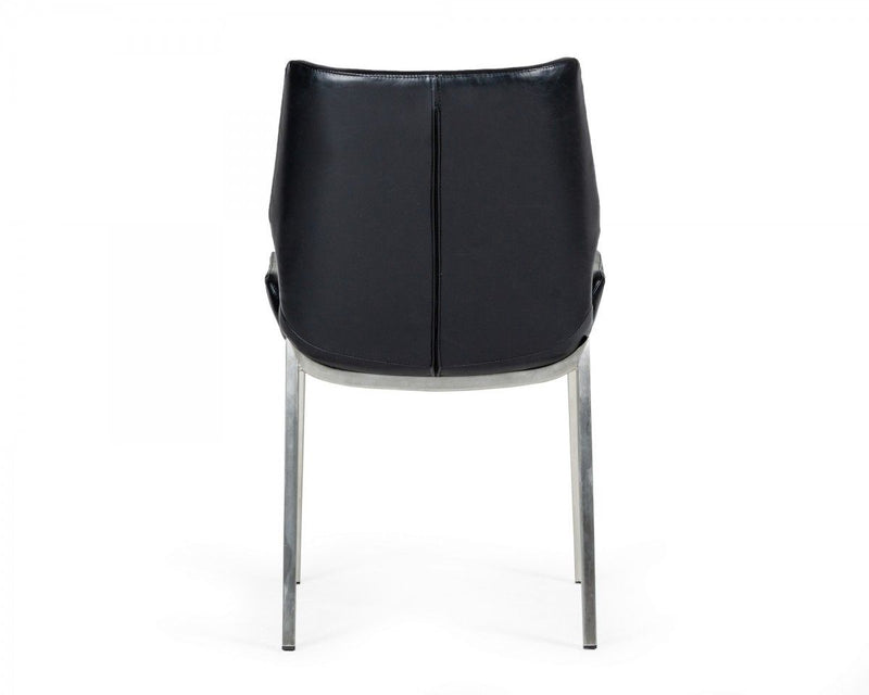Faux Leather Moder Dining Chairs (Set of 2) - Black
