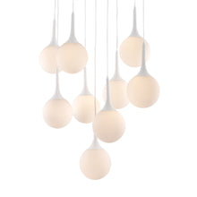 Load image into Gallery viewer, Shaded Nine Light Metal Dimmable Ceiling Light - White
