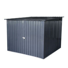 Load image into Gallery viewer, Outdoor Steel Storage Shed For Bicycle With Slope Roof And 4 Bike Tracks - Black
