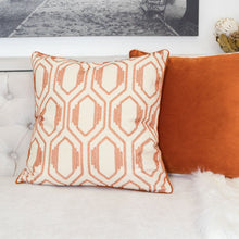 Load image into Gallery viewer, Geometric Embroidered Throw Pillow - Rust
