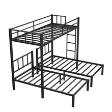 Load image into Gallery viewer, Twin over Twin &amp; Twin Bunk Beds for 3, Twin XL over Twin &amp; Twin Bunk Bed Metal Triple Bunk Bed, Black(Pre-sale date: February 8th.)
