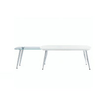 Load image into Gallery viewer, Clear And Silver Wood And Glass Extendable Coffee Table - White
