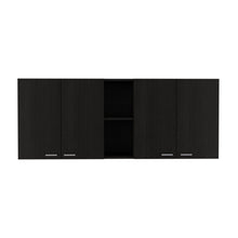 Load image into Gallery viewer, 59" Wood Wall mounted Accent Cabinet With Five Shelves - Black
