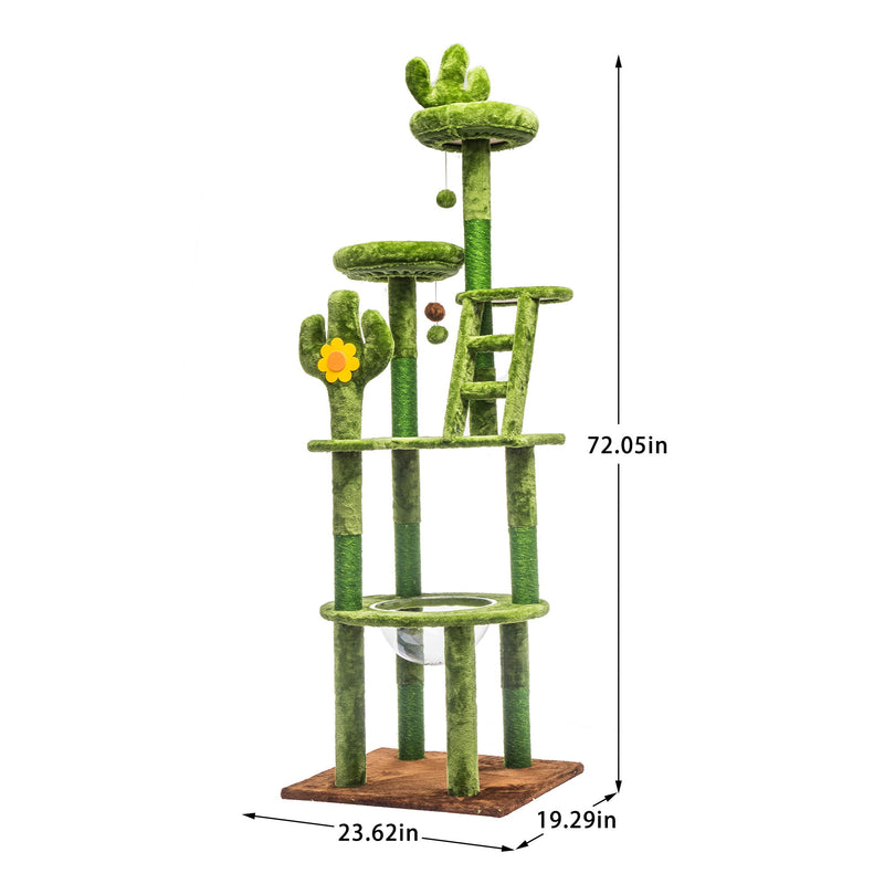 Cactus Cat Tree With Transparent Capsule