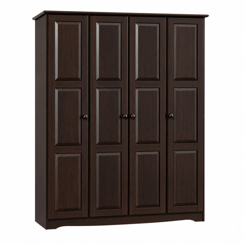 Solid Wood Four Door Combo Dresser (765061) - Dark Brown