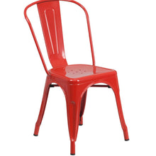 Load image into Gallery viewer, Metal Partially Open Back Dining Side Chairs (Set of 4) - Red
