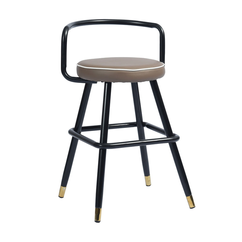 24" Modern Steel Low Back Counter Height Bar Chairs (Set of 2) - Black