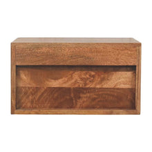 Load image into Gallery viewer, 18" Solid Wood Carved Geometric 1 Drawer Floating Nightstand - Brown
