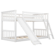 Load image into Gallery viewer, Twin over Twin Bunk Bed with Convertible Slide and Ladder, White
