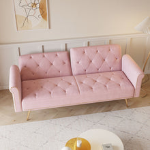 Load image into Gallery viewer, Luxurious Sofa Bed With Nail Head Trim And Matching Pillow
