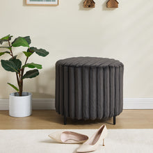 Load image into Gallery viewer, Wide Upholstered Round Pouf Ottoman Foot Rest
