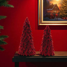 Load image into Gallery viewer, Fabric Trees Tabletop Sculpture (Set of 2) - Red
