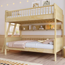 Load image into Gallery viewer, Bunk Bed With 3 Storage Shelves, Adjustable Ladder Left Or Right
