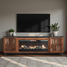 Load image into Gallery viewer, Fireplace TV Stand Console For TVs Up To 100" - Black / Bourbon
