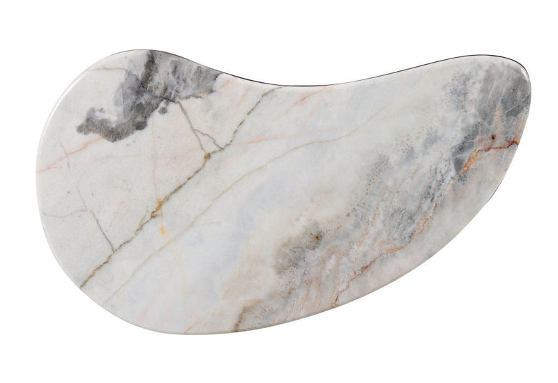 Genuine Marble Wood Oval Coffee Table (716371) - Natural / Brown