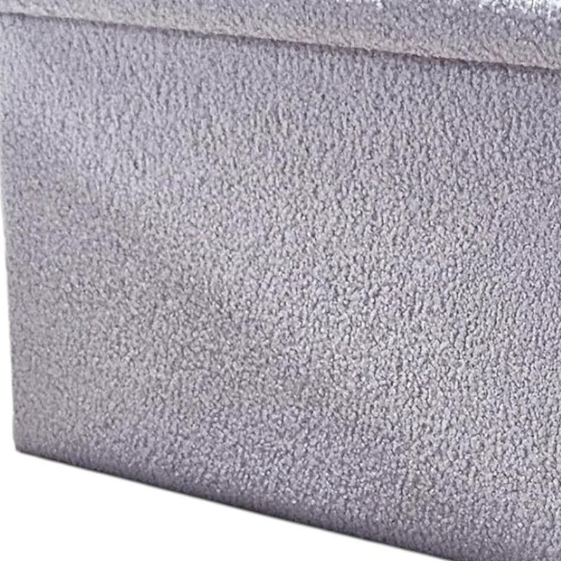 30" Boucle Storage Ottoman - Gray