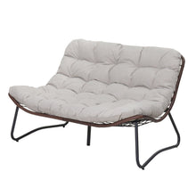 Load image into Gallery viewer, Patio Loveseat Sofa With Extra Thick Tufted Cushion - Brown
