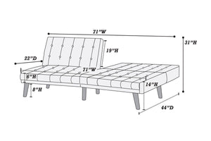 Blue Grey Modern Convertible Sofa 1pc Set Couch Polyfiber Plush Tufted Cushion Sofa Living Room Furniture Wooden Legs