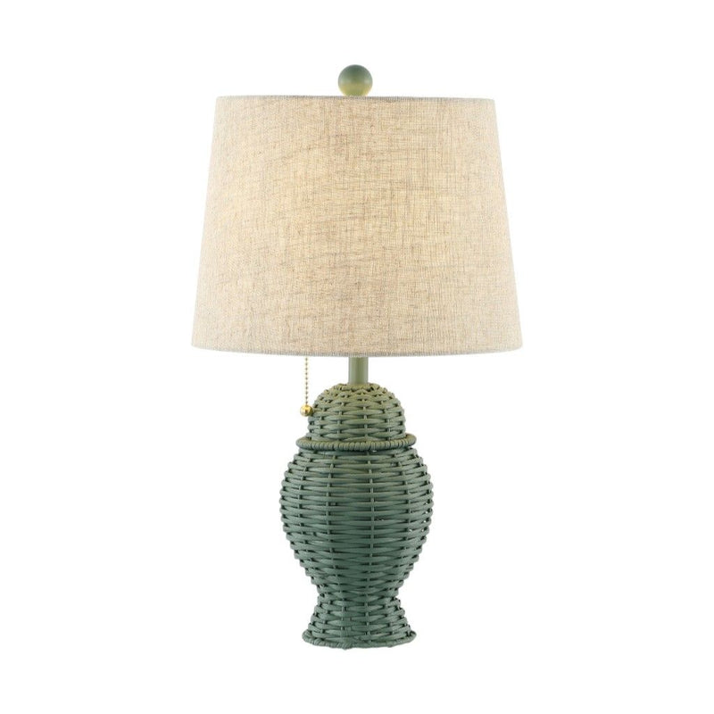 Urn Bedside Lamps With Empire Shades (Set of 2) - Green