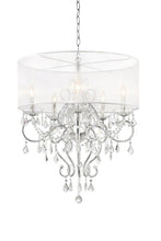 Load image into Gallery viewer, Glam Faux Crystal Hanging Celing Lamp With See Thru Shade - Silver
