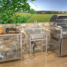 Load image into Gallery viewer, Single Bowl Utility Sink, Freestanding Commercial Kitchen Sink For Laundry Room - Brushed Nickel
