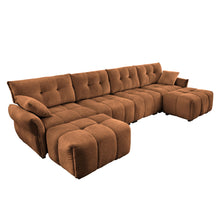 Load image into Gallery viewer, Sofa Set With Ottoman And Pillows, Textured, High Resilience Cushions
