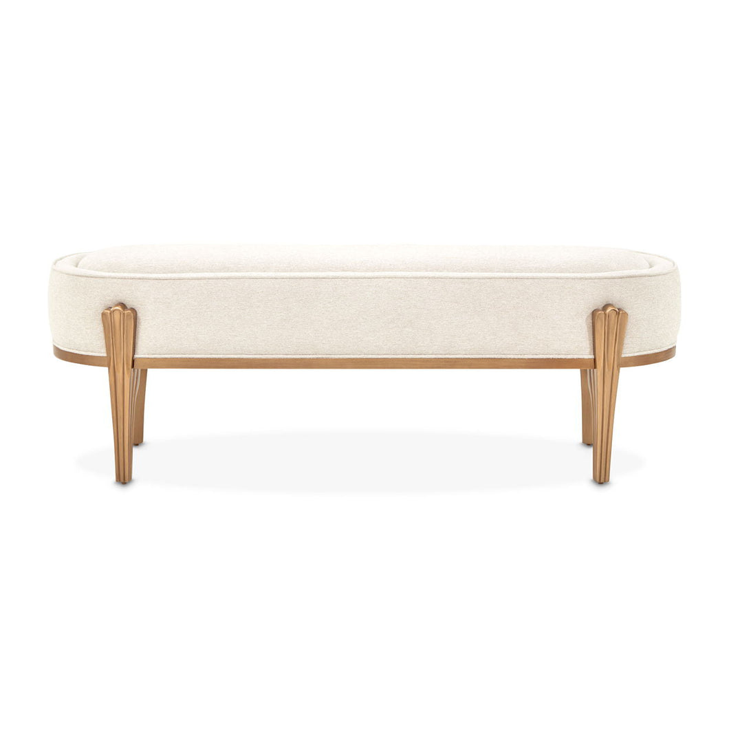 Camellia Field - Accent Bench - Beige / Gold
