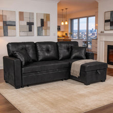 Load image into Gallery viewer, Sectional Sofa With Pull Out Bed, Reversible Chaise
