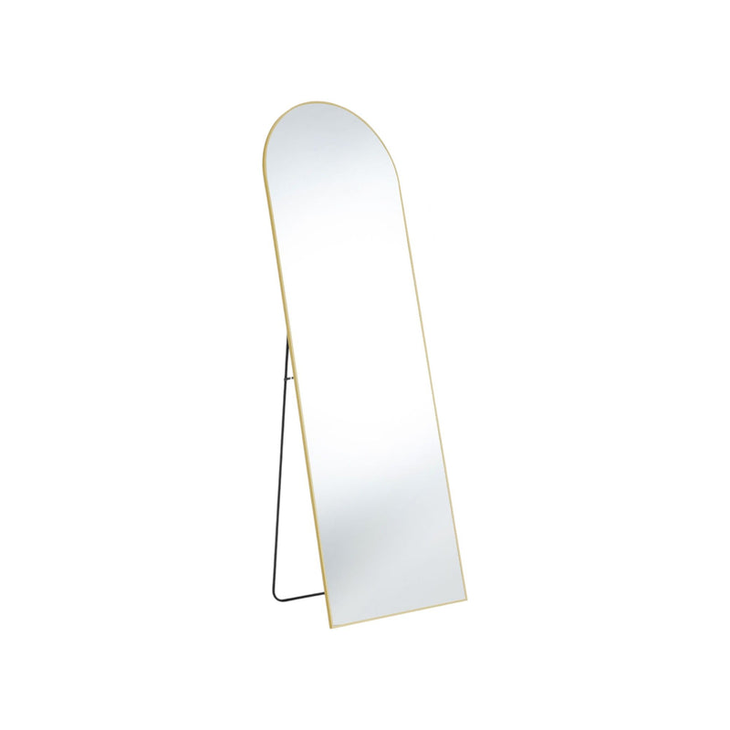 63" Metal Arch Freestanding Framed Standing Mirror - Gold