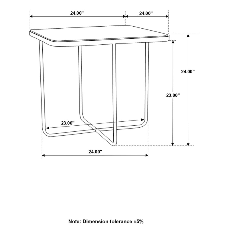 Travertine Accent Table Geometric Design - Brown