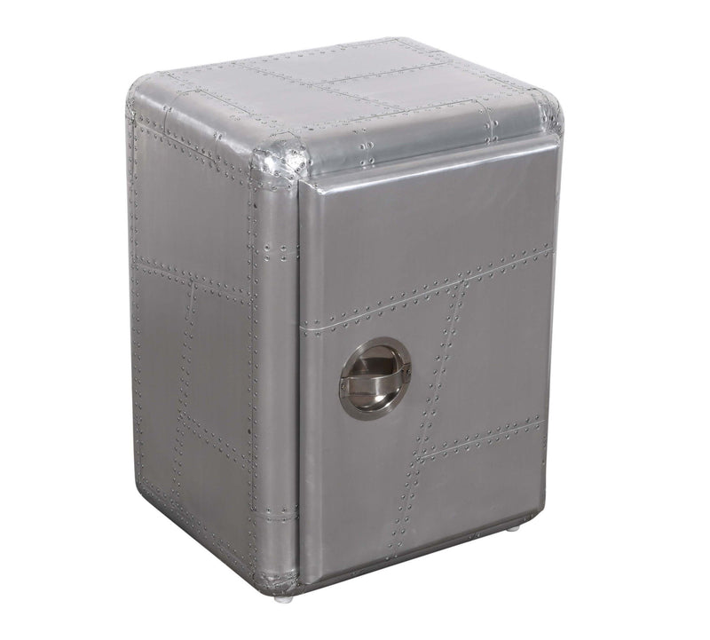 Aluminum Standard Accent Cabinet With One Shelf - Silver
