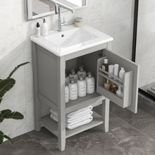 Load image into Gallery viewer, Modern Bathroom Vanity With Sink, Soft-Closing Door And Open Shelf
