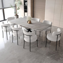 Load image into Gallery viewer, Extendable Dining Table Set With Curved Backrest Upholstered Chairs
