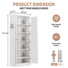 Load image into Gallery viewer, Industrial Metal Kitchen Pantry Cabinet With Adjustable Shelves - White
