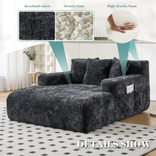 Load image into Gallery viewer, Chenille Interior Lazy Sofa Chaise Longue Armchair With 3 Pillows And Armrests
