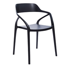 Load image into Gallery viewer, Heavy Duty Plastic Open Back Dining Arm Chairs (Set of 4) - Black
