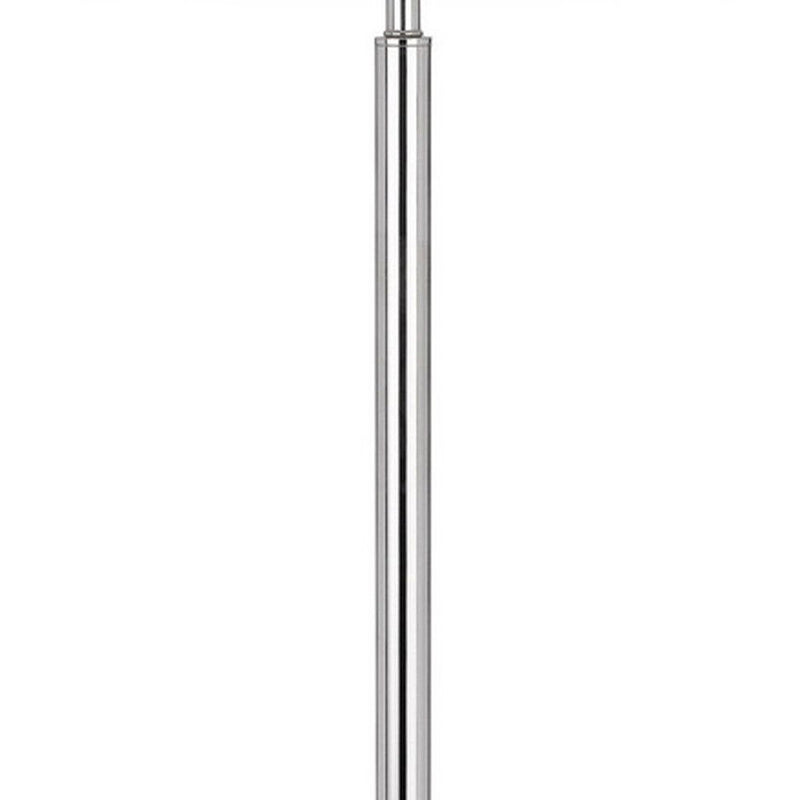 Tray Table Floor Lamp With White Transparent Glass Square Shade - Chrome
