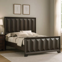 Load image into Gallery viewer, 3 Piece Bedroom Set With Faceted Panels Bed And 2 Nightstands
