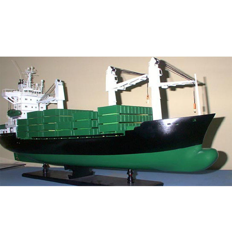 Hand Painted Model Boat - Black / Green