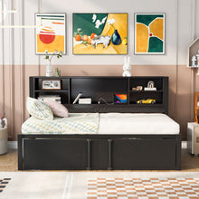 Load image into Gallery viewer, Industrial Metal Daybed With Trundle, Storage Shelves, USB Ports

