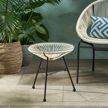 Load image into Gallery viewer, Nusa - Modern Rattan Side Table With Tempered Glass Top

