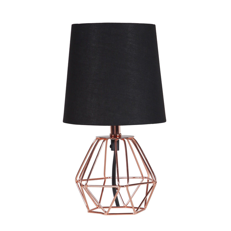 Copper Bedside Table Lamp With Empire Shade - Black