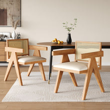 Load image into Gallery viewer, Chandigarh Farmhouse Style Cane Upholstered Dining Chairs (Set of 2)
