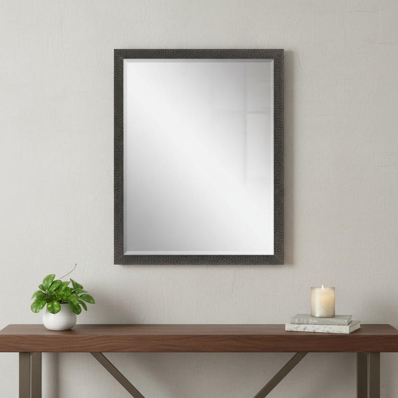 43" Solid Wood Framed Accent Mirror - Dark Brown