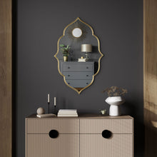 Load image into Gallery viewer, 32" Abstract Metal Framed Accent Mirror - Gold
