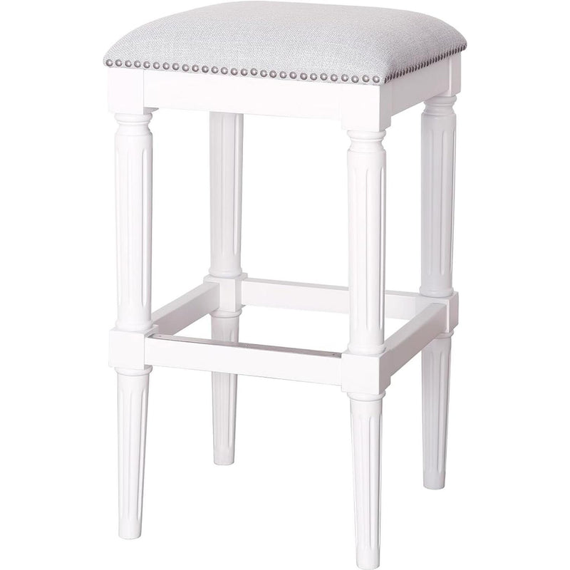 Solid Wood Backless Bar Height Bar Chair - Light Gray And White