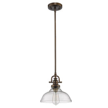 Load image into Gallery viewer, Hanging Light With Glass Dome Shade - Antique Bronze / Brown
