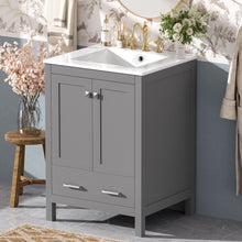 Load image into Gallery viewer, Bathroom Vanity With Integrated Undermount Ceramic Sink, 2 Doors And 1 Drawer, Soft Close Hinges
