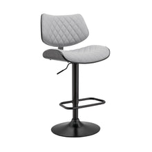 Load image into Gallery viewer, 45" Faux Leather Swivel Low Back Adjustable Height Bar Chair - Gray / Black
