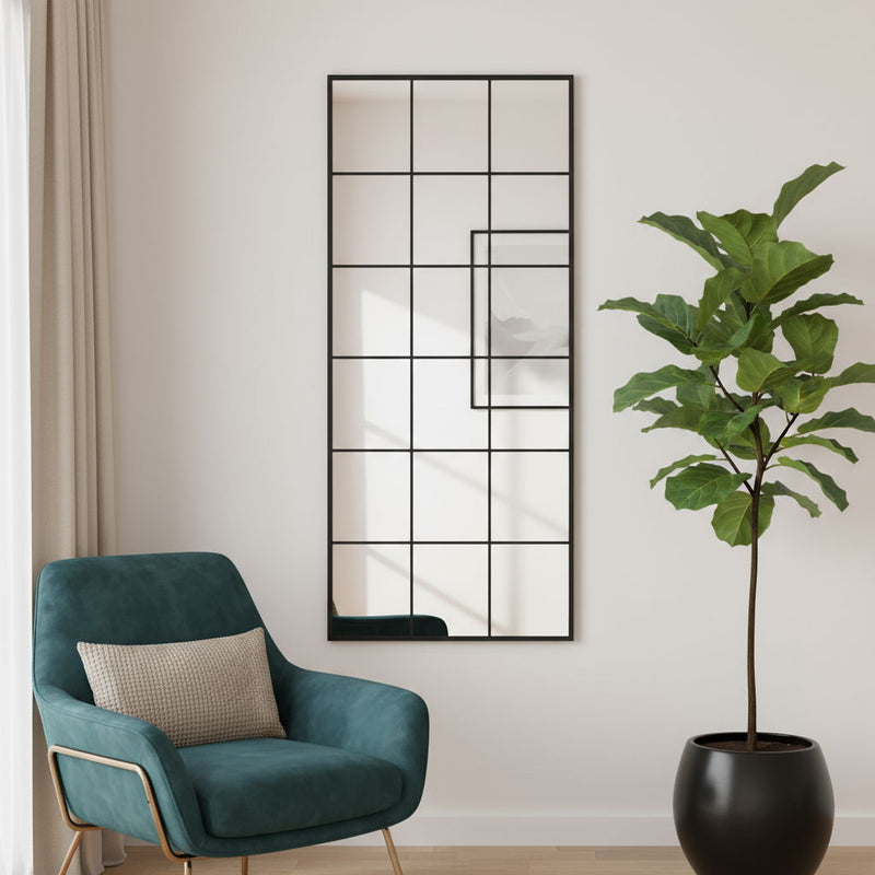 69" Metal Framed Full Length Mirror - Black